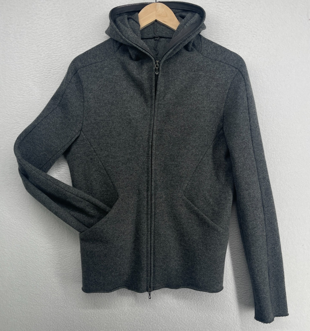 KAZUYUKI KUMAGAI ATTACHMENT Hoodie Womens M Wool Cashmere Zip Up Sweatshirt Gray